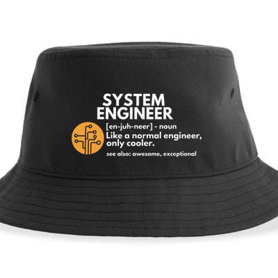 Funny System Engineer Definition Software Engineering Gift Sustainable Bucket Hat