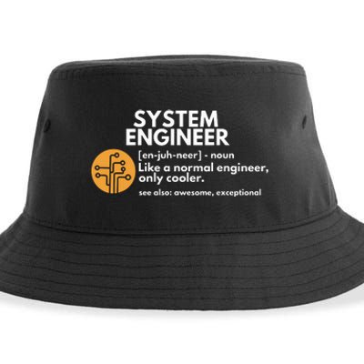 Funny System Engineer Definition Software Engineering Gift Sustainable Bucket Hat