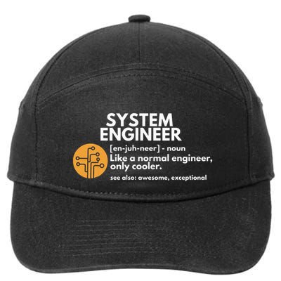 Funny System Engineer Definition Software Engineering Gift 7-Panel Snapback Hat