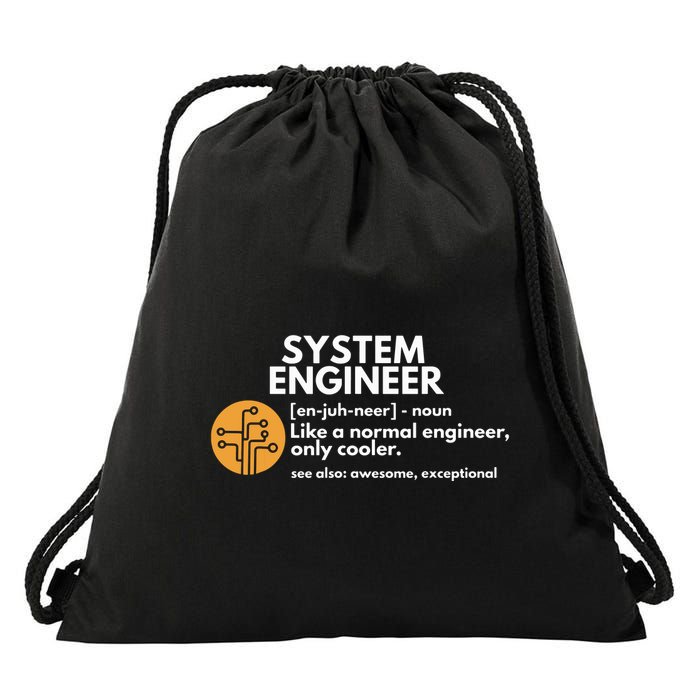 Funny System Engineer Definition Software Engineering Gift Drawstring Bag