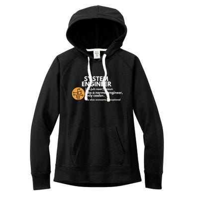 Funny System Engineer Definition Software Engineering Gift Women's Fleece Hoodie