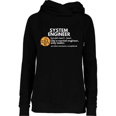 Funny System Engineer Definition Software Engineering Gift Womens Funnel Neck Pullover Hood