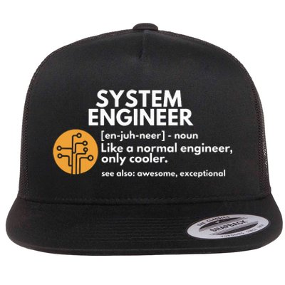 Funny System Engineer Definition Software Engineering Gift Flat Bill Trucker Hat