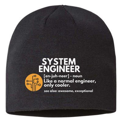 Funny System Engineer Definition Software Engineering Gift Sustainable Beanie