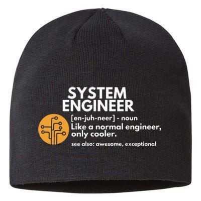 Funny System Engineer Definition Software Engineering Gift Sustainable Beanie