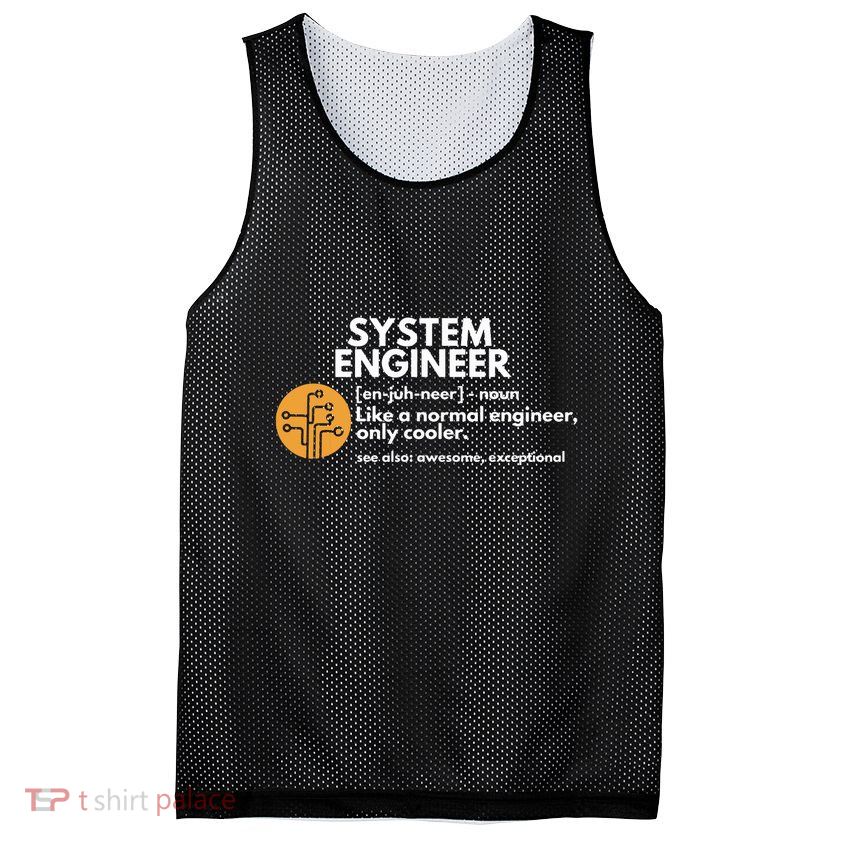 Funny System Engineer Definition Software Engineering Gift Mesh Reversible Basketball Jersey Tank