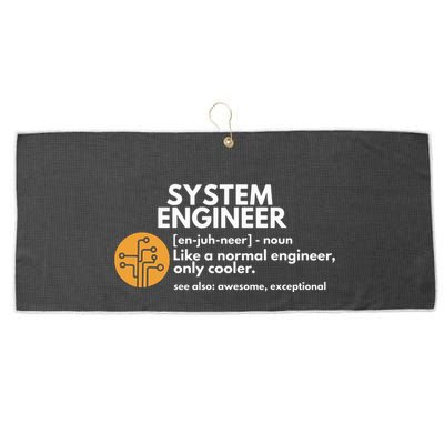 Funny System Engineer Definition Software Engineering Gift Large Microfiber Waffle Golf Towel