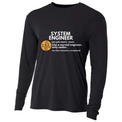 Funny System Engineer Definition Software Engineering Gift Cooling Performance Long Sleeve Crew