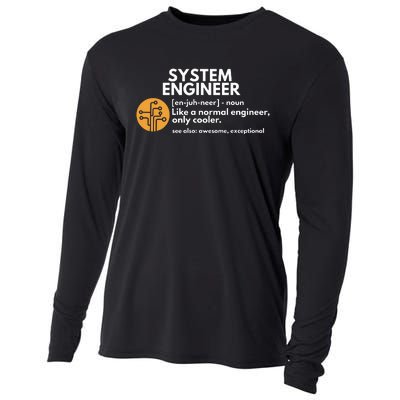 Funny System Engineer Definition Software Engineering Gift Cooling Performance Long Sleeve Crew