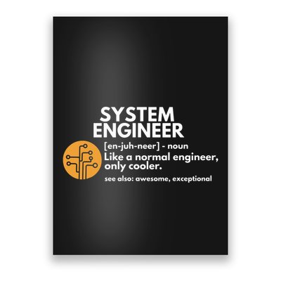 Funny System Engineer Definition Software Engineering Gift Poster