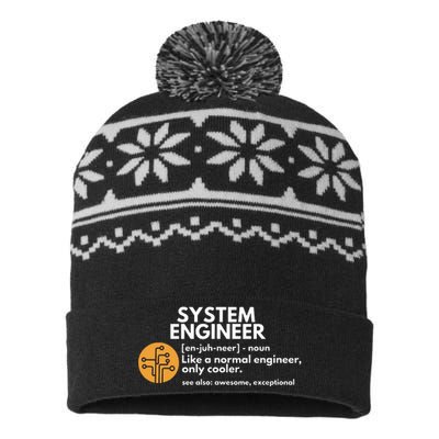 Funny System Engineer Definition Software Engineering Gift USA-Made Snowflake Beanie