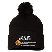 Funny System Engineer Definition Software Engineering Gift Pom Pom 12in Knit Beanie