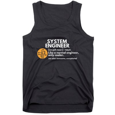 Funny System Engineer Definition Software Engineering Gift Tank Top
