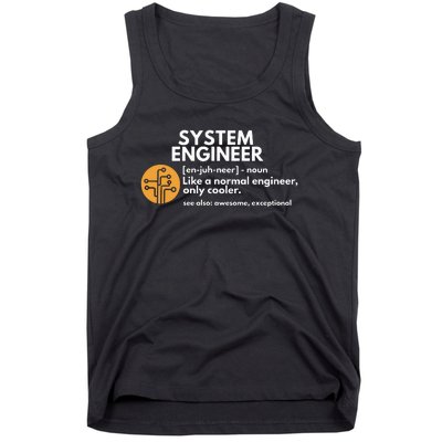 Funny System Engineer Definition Software Engineering Gift Tank Top