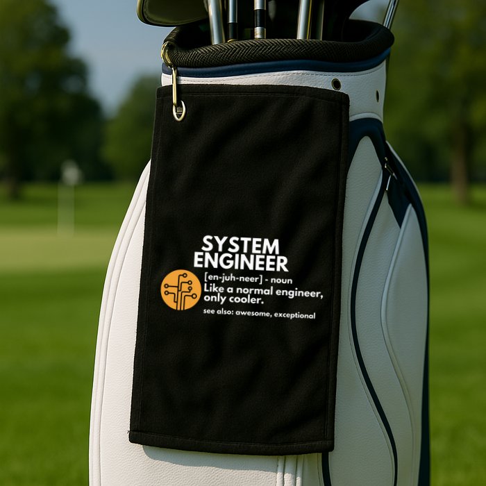 Funny System Engineer Definition Software Engineering Gift Golf Towel