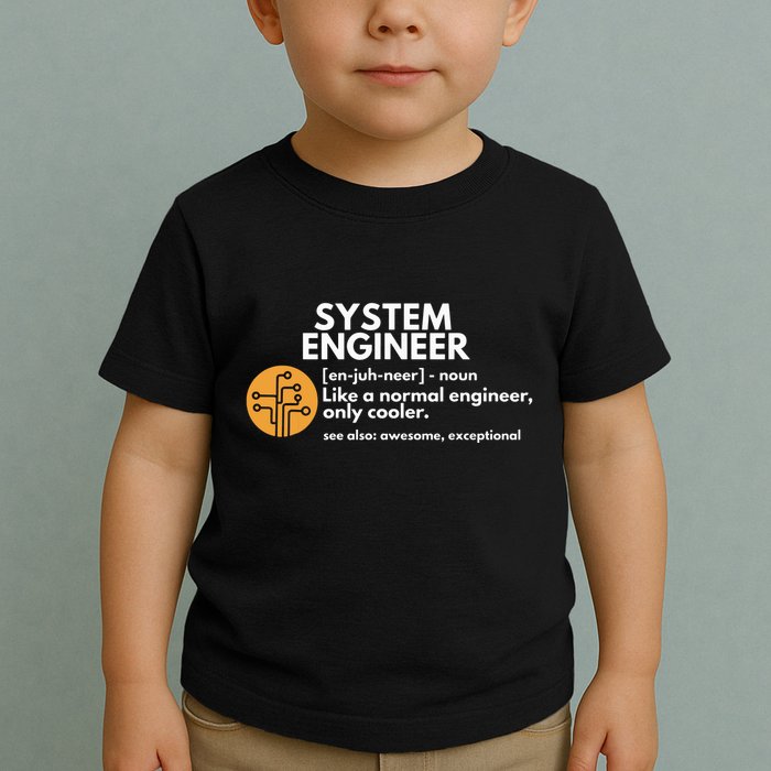 Funny System Engineer Definition Software Engineering Gift Toddler T-Shirt
