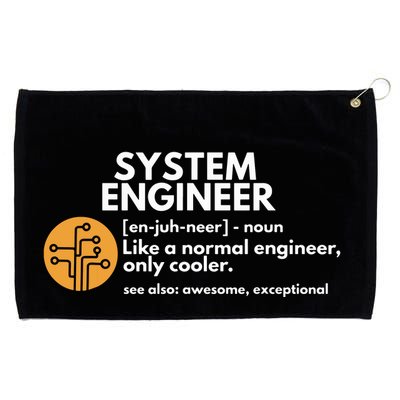 Funny System Engineer Definition Software Engineering Gift Grommeted Golf Towel