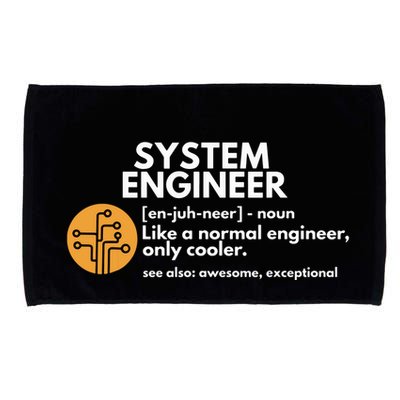 Funny System Engineer Definition Software Engineering Gift Microfiber Hand Towel