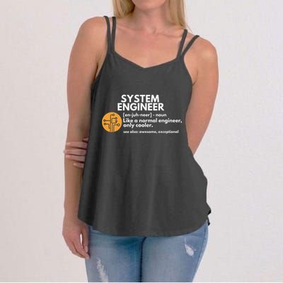 Funny System Engineer Definition Software Engineering Gift Women's Strappy Tank