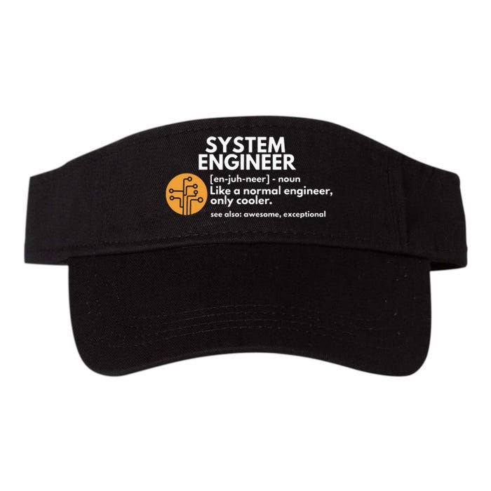 Funny System Engineer Definition Software Engineering Gift Valucap Bio-Washed Visor