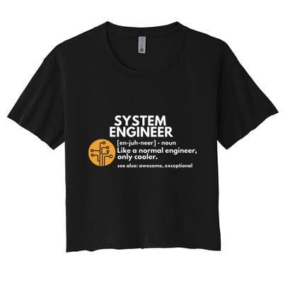 Funny System Engineer Definition Software Engineering Gift Crop Top