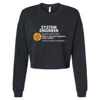 Funny System Engineer Definition Software Engineering Gift Cropped Pullover Crew