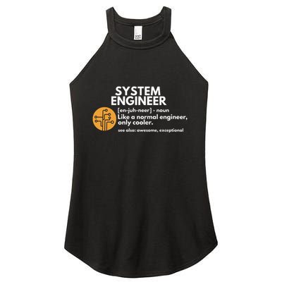Funny System Engineer Definition Software Engineering Gift Women's Perfect Tri Rocker Tank