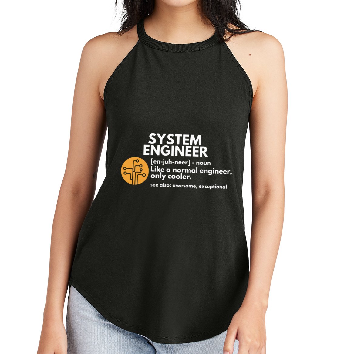 Funny System Engineer Definition Software Engineering Gift Women's Perfect Tri Rocker Tank