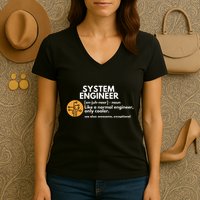 Funny System Engineer Definition Software Engineering Gift Women's V-Neck T-Shirt