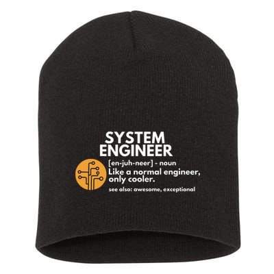 Funny System Engineer Definition Software Engineering Gift Short Acrylic Beanie