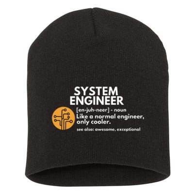 Funny System Engineer Definition Software Engineering Gift Short Acrylic Beanie