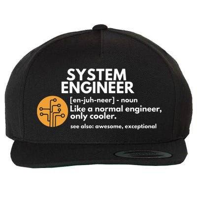 Funny System Engineer Definition Software Engineering Gift Wool Snapback Cap