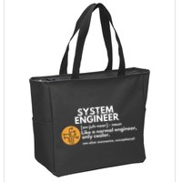 Funny System Engineer Definition Software Engineering Gift Zip Tote Bag