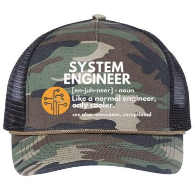 Funny System Engineer Definition Software Engineering Gift Retro Rope Trucker Hat Cap