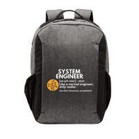 Funny System Engineer Definition Software Engineering Gift Vector Backpack