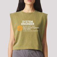 Funny System Engineer Definition Software Engineering Gift Garment-Dyed Women's Muscle Tee