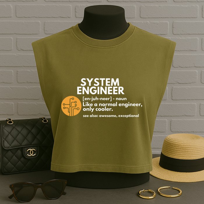 Funny System Engineer Definition Software Engineering Gift Garment-Dyed Women's Muscle Tee