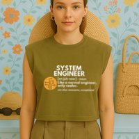 Funny System Engineer Definition Software Engineering Gift Garment-Dyed Women's Muscle Tee