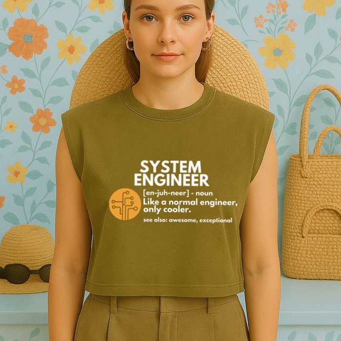 Funny System Engineer Definition Software Engineering Gift Garment-Dyed Women's Muscle Tee