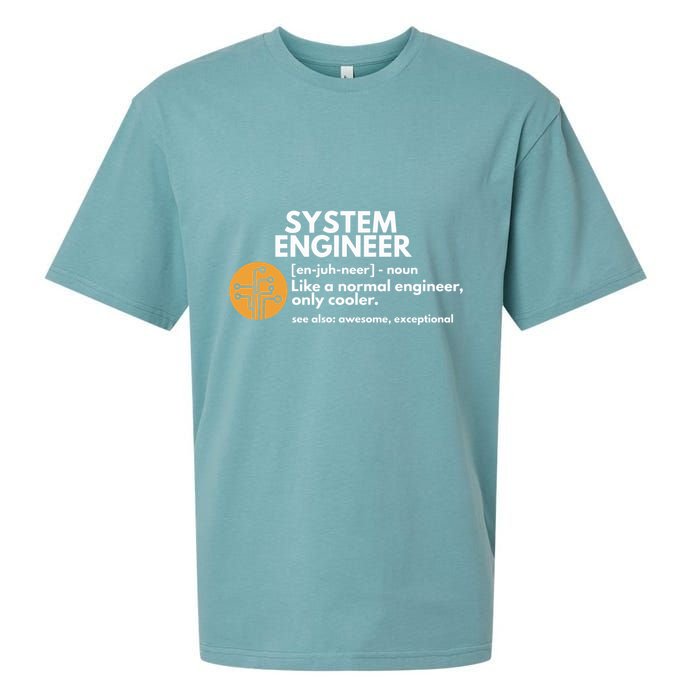Funny System Engineer Definition Software Engineering Gift Sueded Cloud Jersey T-Shirt