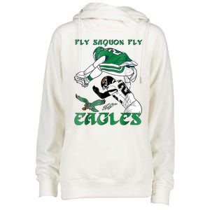 Fly Saquon Eagles Womens Funnel Neck Pullover Hood