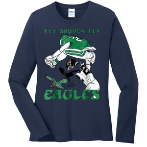 Fly Saquon Eagles Ladies Long Sleeve Shirt