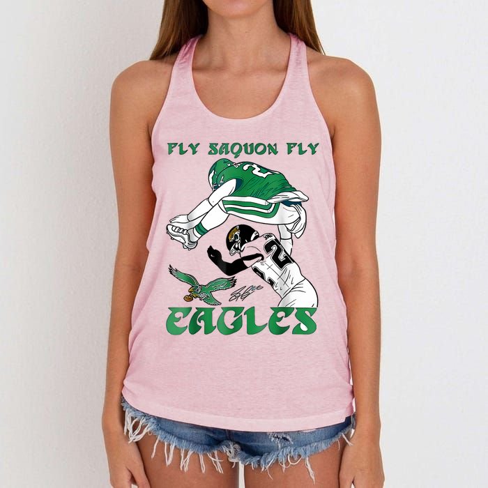 Fly Saquon Eagles Women's Knotted Racerback Tank