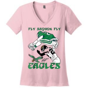 Fly Saquon Eagles Women's V-Neck T-Shirt