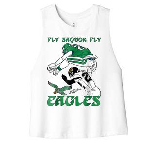 Fly Saquon Eagles Women's Racerback Cropped Tank