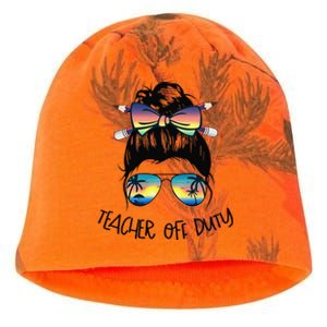 Funny Summer End Of School Year Teacher Off Duty Kati - Camo Knit Beanie