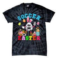 funny Soccer Easter Bunny Eggs Playing Soccer Tie-Dye T-Shirt