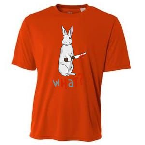 Funny Scary Eyed Killer Bunny Rabbit With Knife Adult Humor Great Gift Cooling Performance Crew T-Shirt