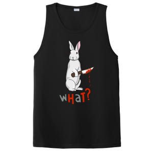 Funny Scary Eyed Killer Bunny Rabbit With Knife Adult Humor Great Gift PosiCharge Competitor Tank