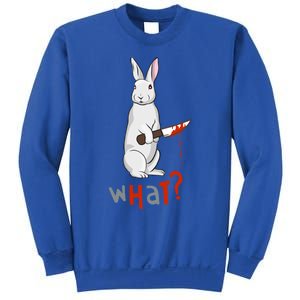 Funny Scary Eyed Killer Bunny Rabbit With Knife Adult Humor Great Gift Sweatshirt